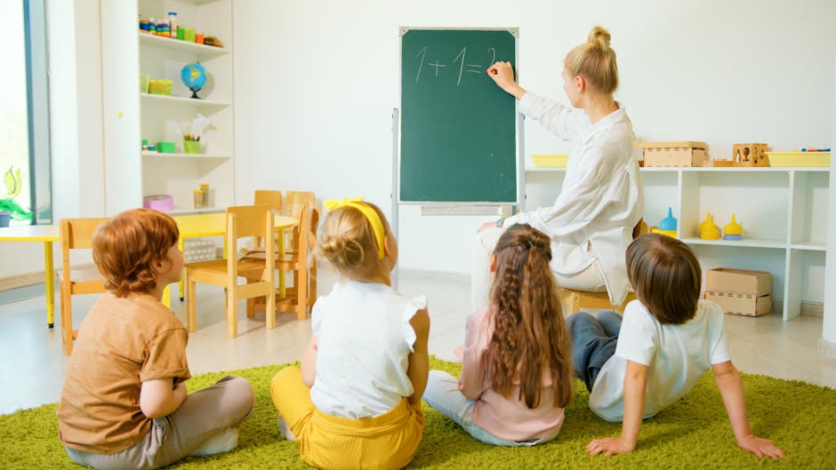Educational setting with children learning fundamentals