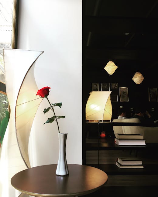 Minimalist interior with a single red rose
