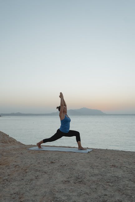 Meditation and yoga on a tranquil beach